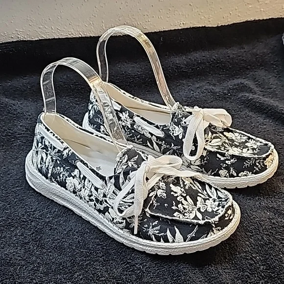 Gypsy Jazz Shoes New Gypsy Jazz Blackwhite Floral Slip Ons